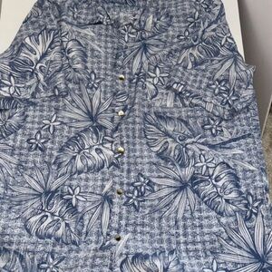 Blue Floral Button-Up Shirt